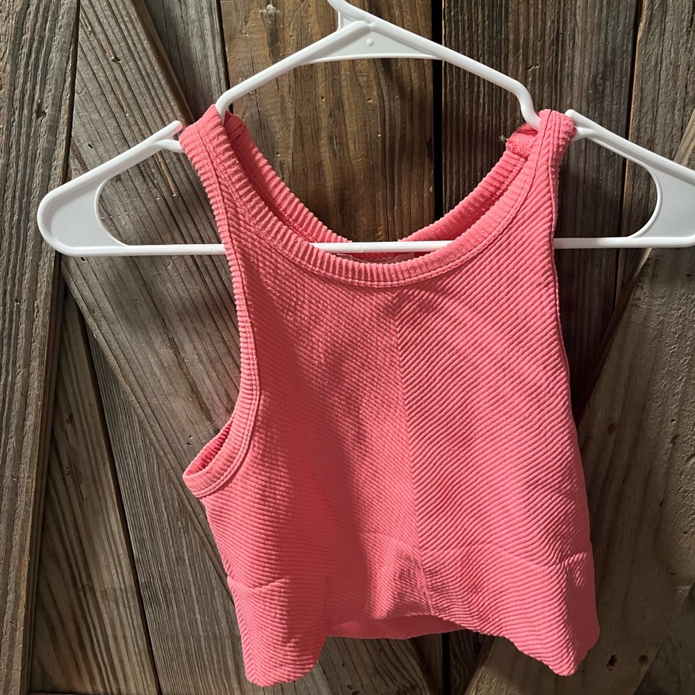 Coral Ribbed Women's Bodysuit